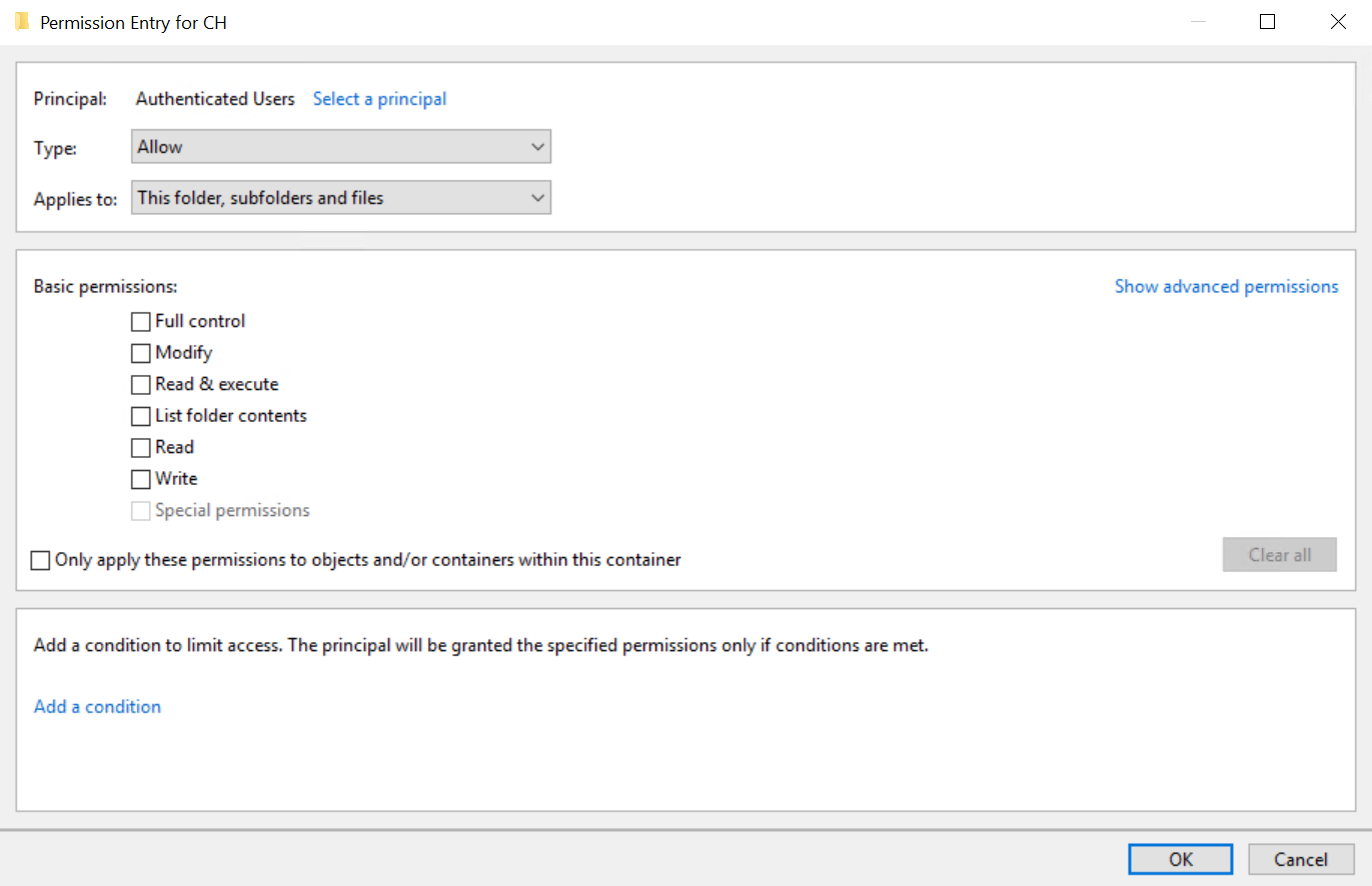 Configuração básica de permissões