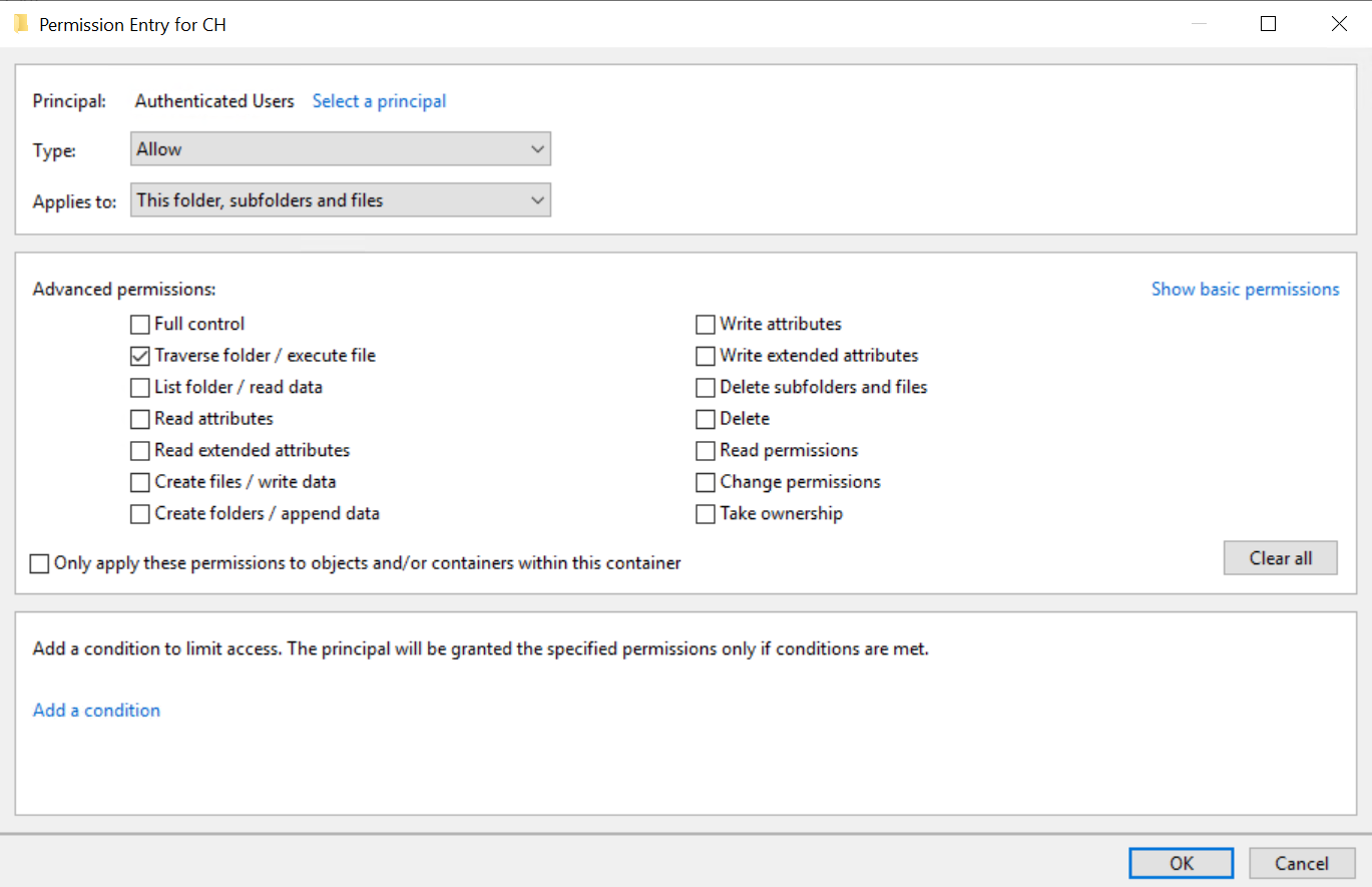 Permissões avançadas