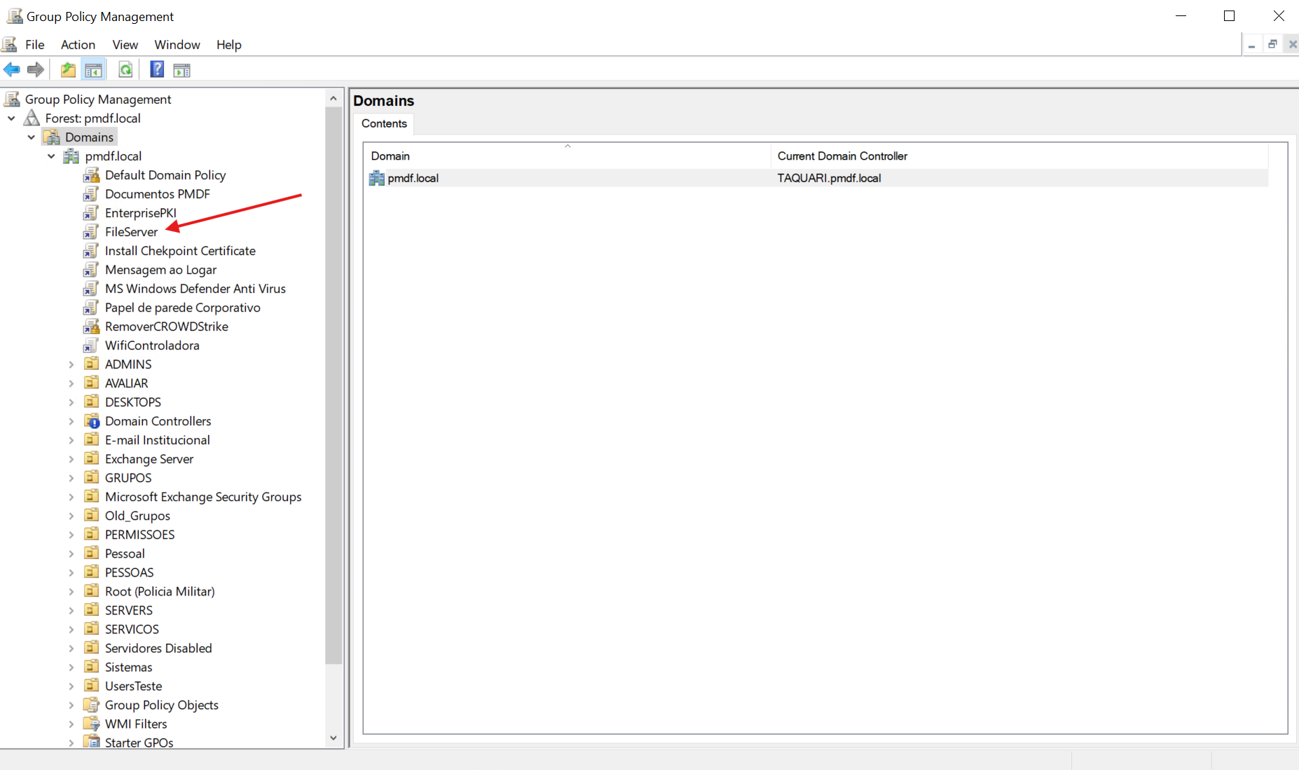 Console de Gerenciamento de GPO