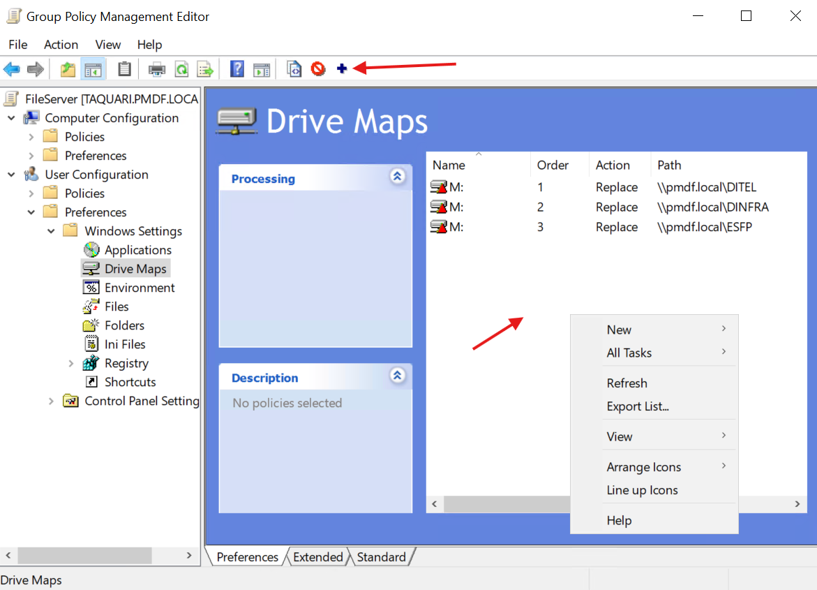Criar novo mapeamento