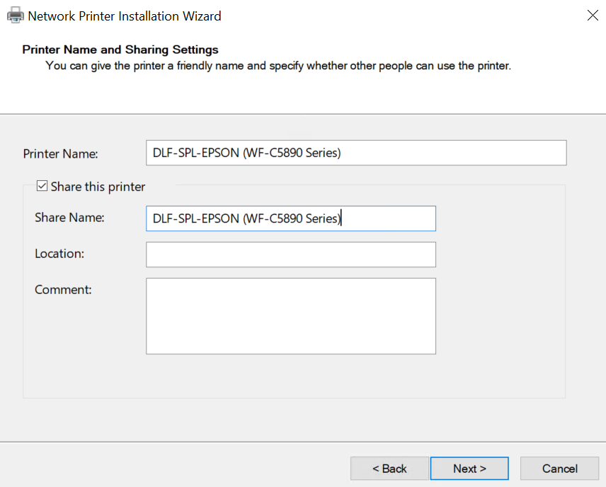 Configuração de nome