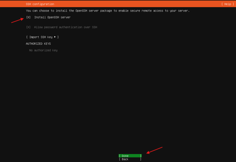 Configuração do servidor SSH