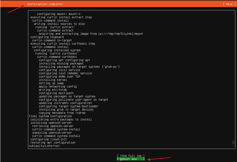 Tela de instalação do sistema